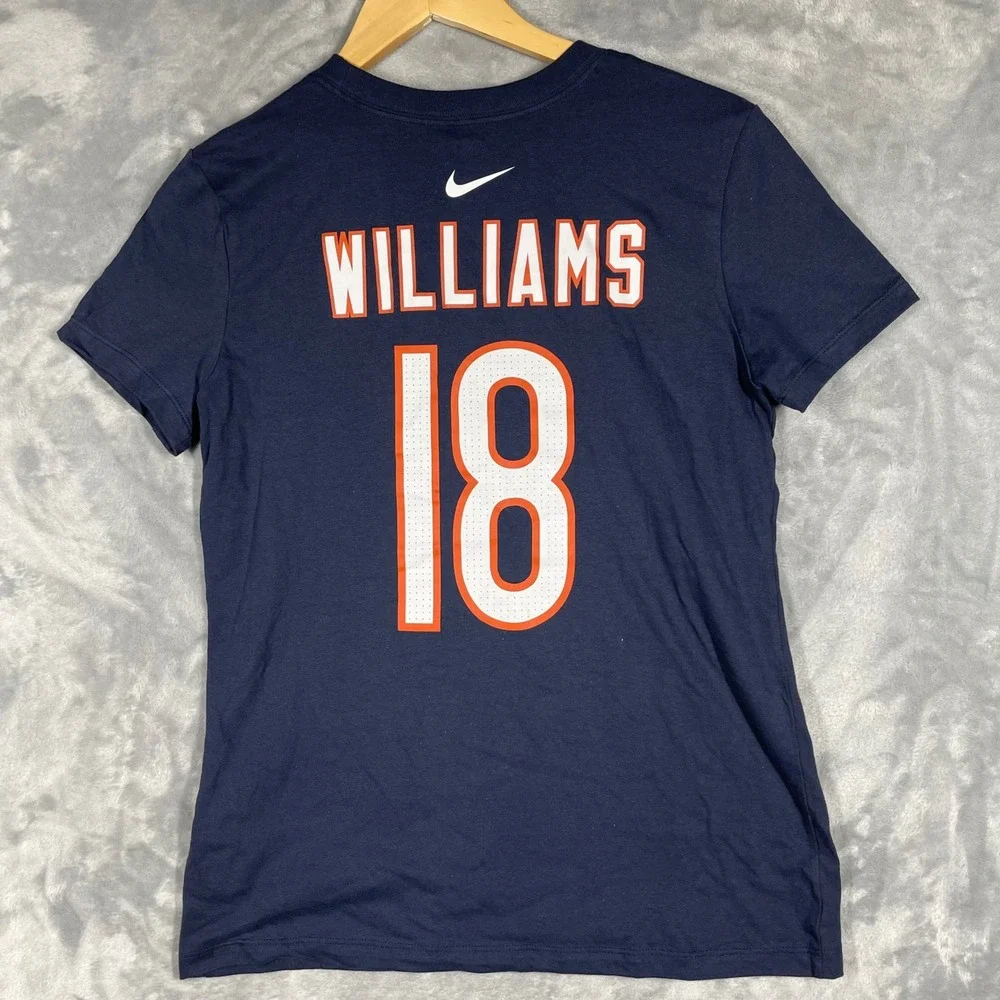 Nike Chicago Bears Caleb Williams 18 Womens Navy Blue NFL T-Shirt S NEW
